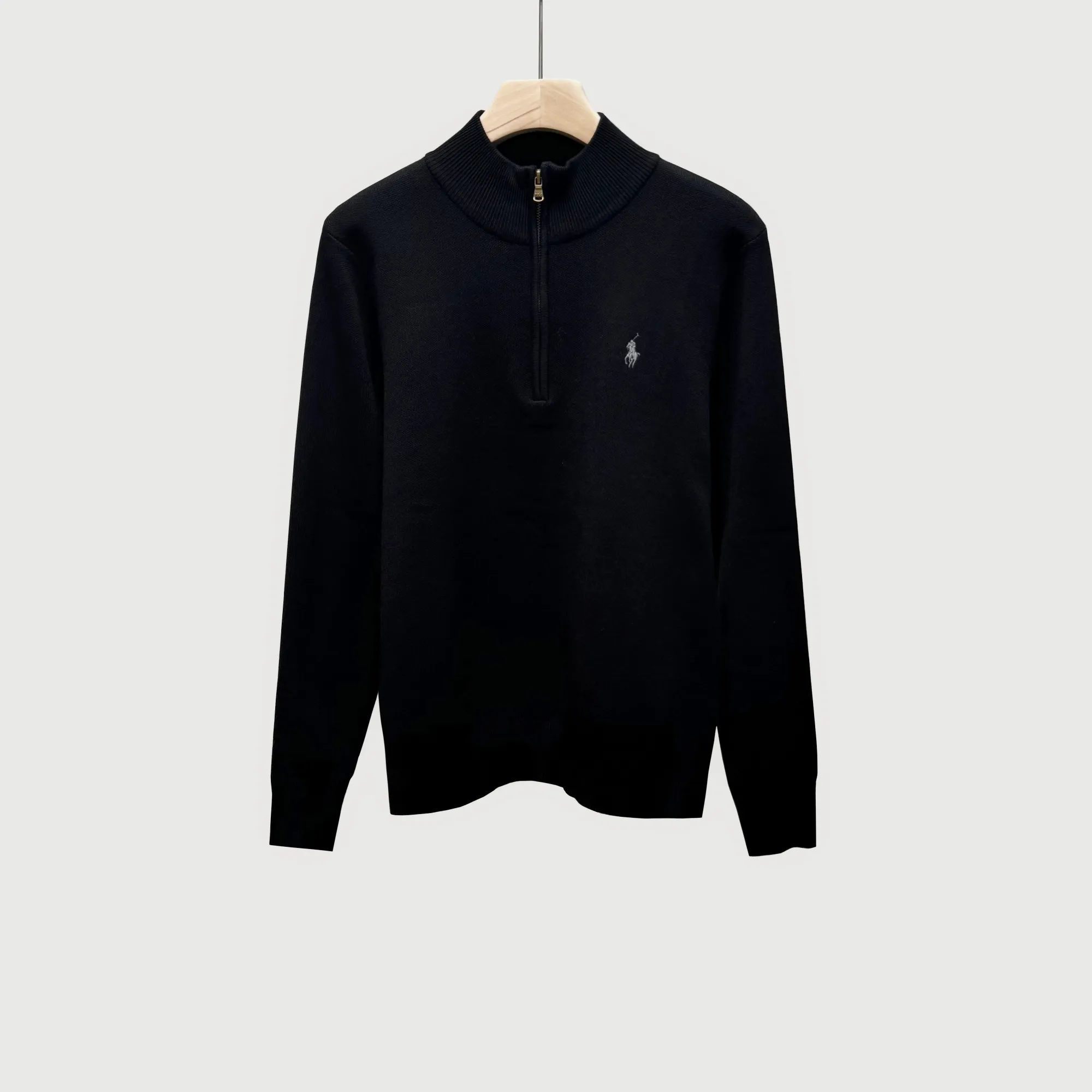 P260 Ralph Lauren half-pull stand-up collar sweater and sweater Color: Black Gray Treasure Size: S-XXL 1:1 same style, model number (RL15745)